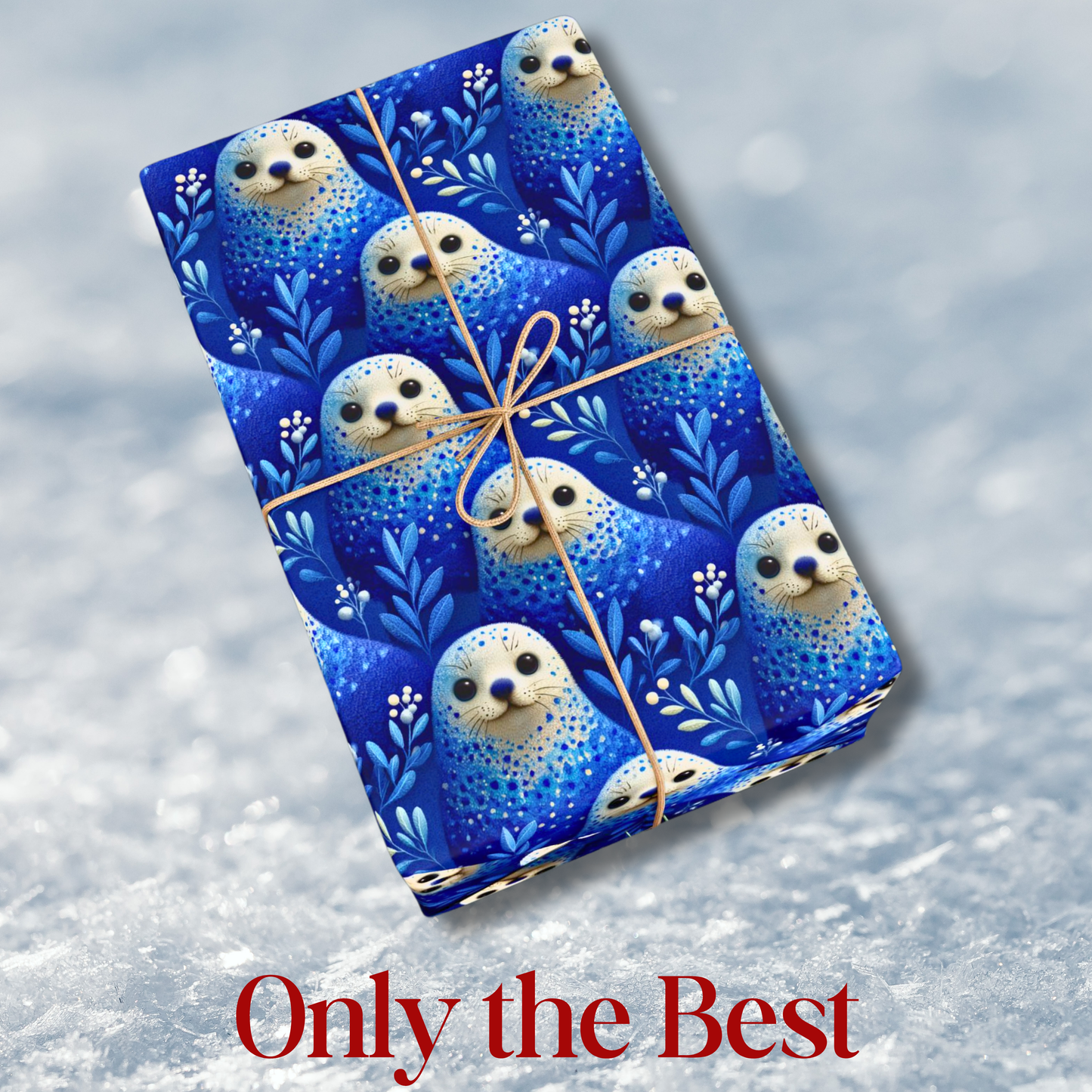Wrapping Paper — Blue Seal Pup Pattern Holiday Gift Wrap