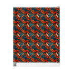 Mosaic Santa Claus and Sleigh Vintage Christmas Wrapping Paper – Classic Holiday Gift Wrap Rolls
