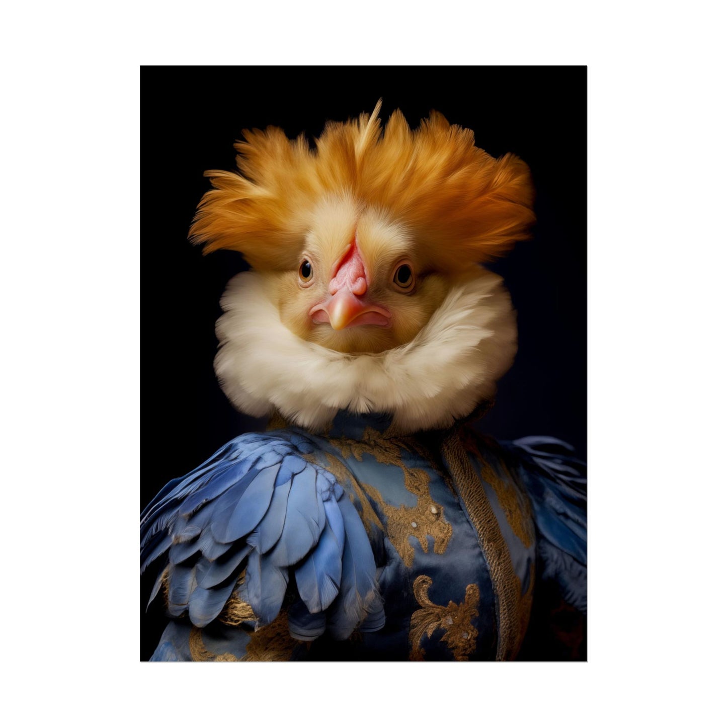 Victorian Royal Chicken Portrait Fine Art Print | Renaissance Artful Funny Animal Art