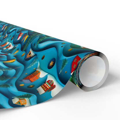 Christmas Winter Village Wrapping Paper – Colorful, Playful, and Perfect for Holiday Cheer!