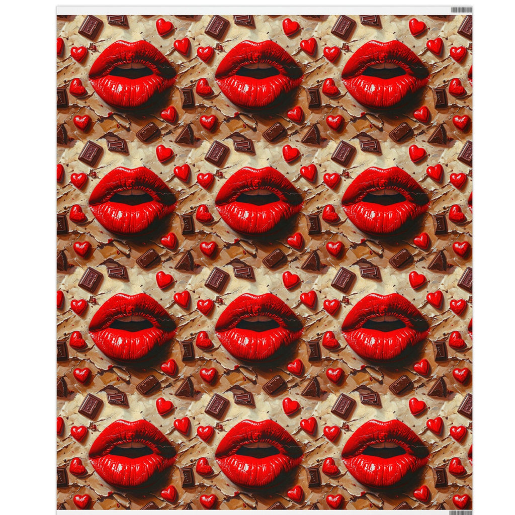 Lips & Chocolate Valentine's Day Wrapping Paper from The Curated Goose
