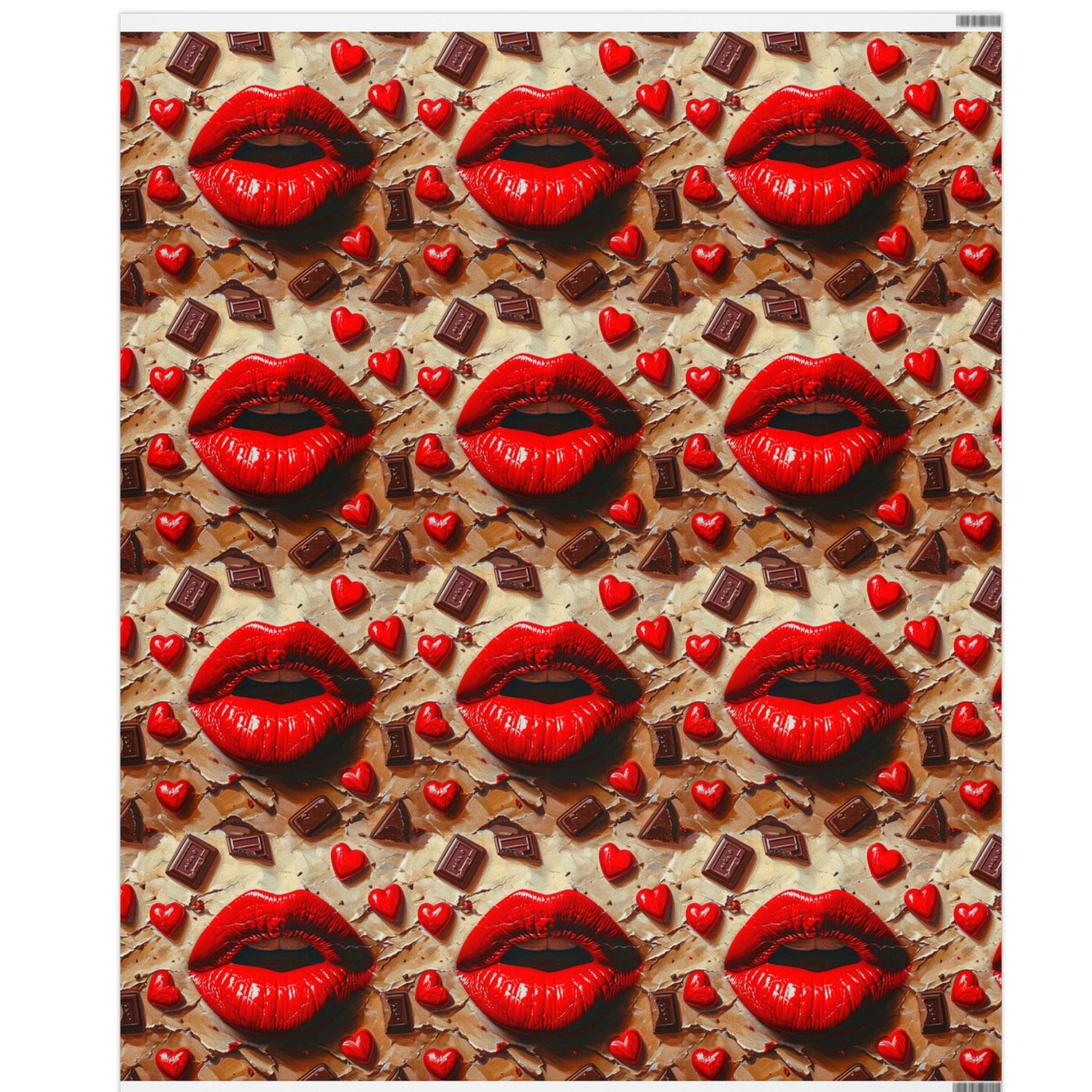 Lips & Chocolate Valentine's Day Wrapping Paper from The Curated Goose