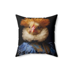 Pillow Funny Victorian Chicken Portrait Faux Suede