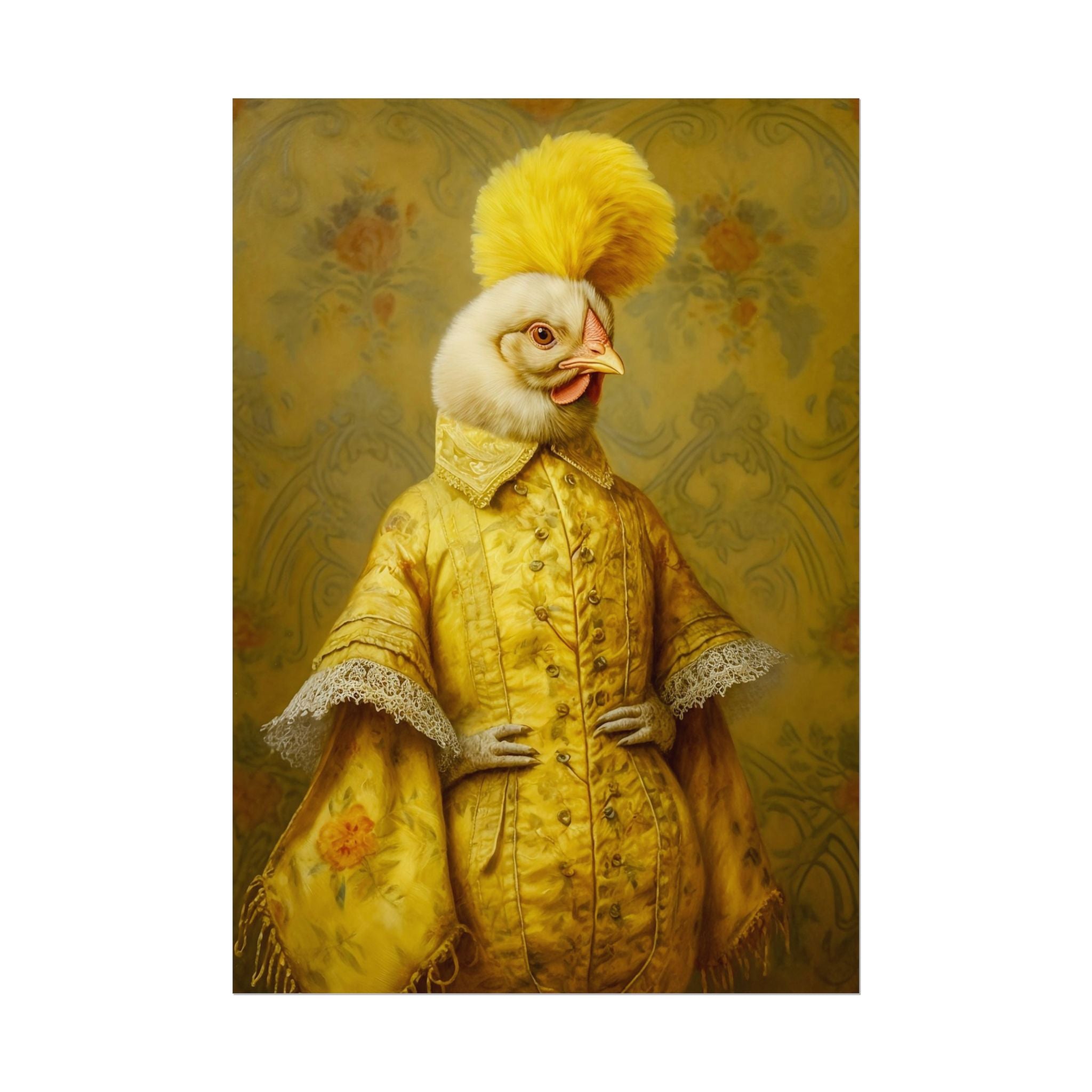 Renaissance Hen Portrait | Vintage Victorian Chicken Art Print