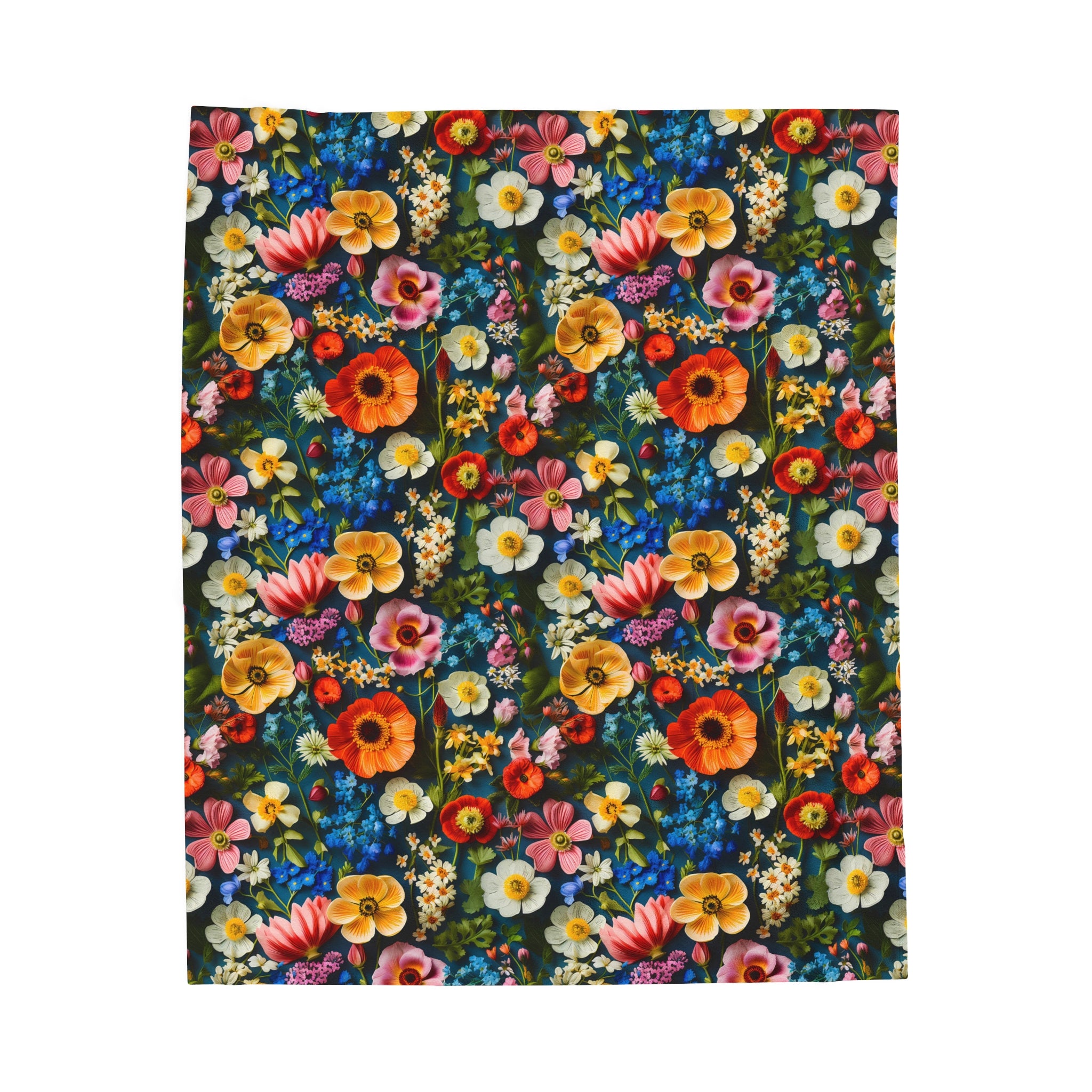 Velveteen Plush Blanket | Boho Floral Throw Blanket from The Curated Goose