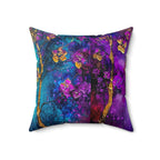 Faux Suede Square Pillow | Colorful Abstract Throw Pillow