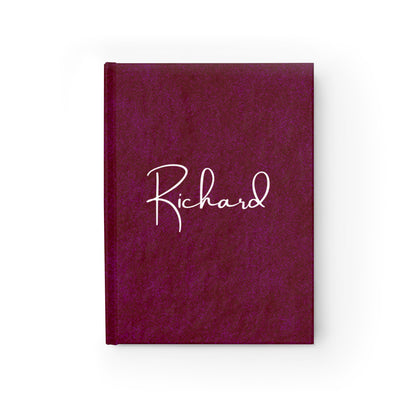Minimalist Custom Name Hardcover Journal – Luxurious Red