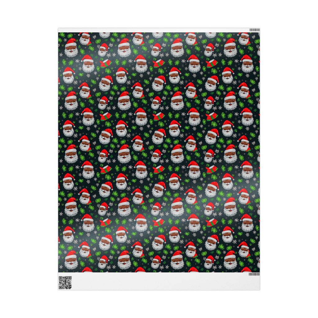 Black Santa Claus Wrapping Paper Rolls