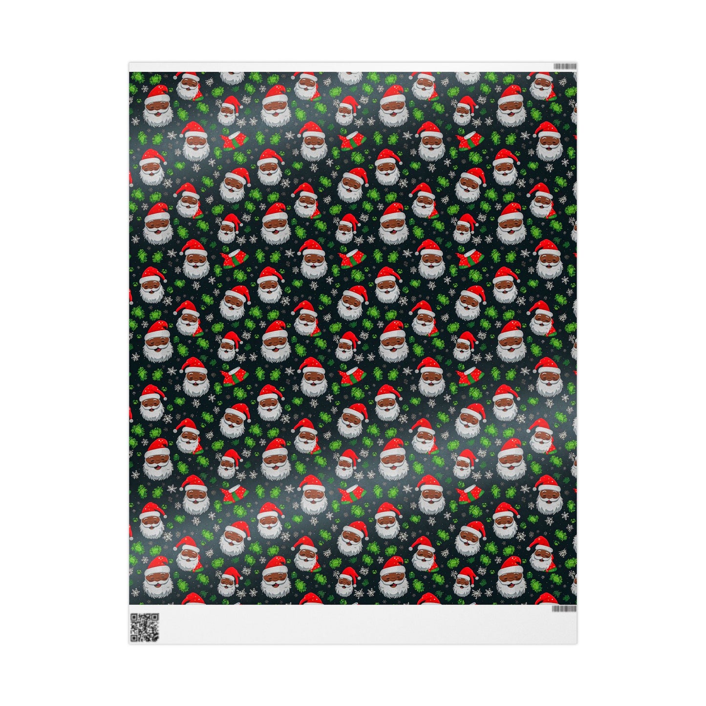 Black Santa Claus Wrapping Paper Rolls