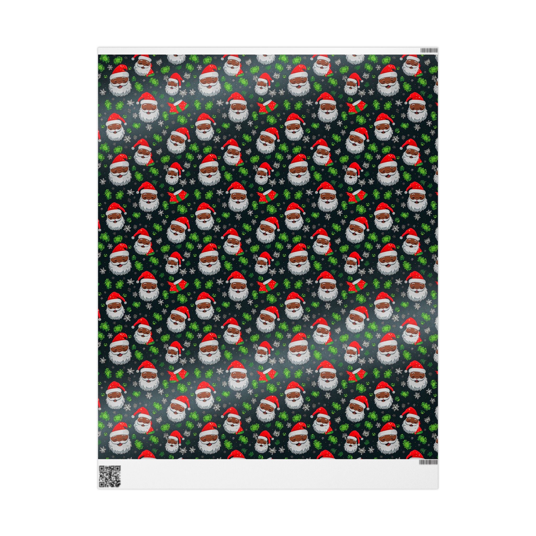 Black Santa Claus Wrapping Paper Rolls