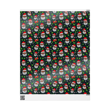 Black Santa Claus Wrapping Paper Rolls