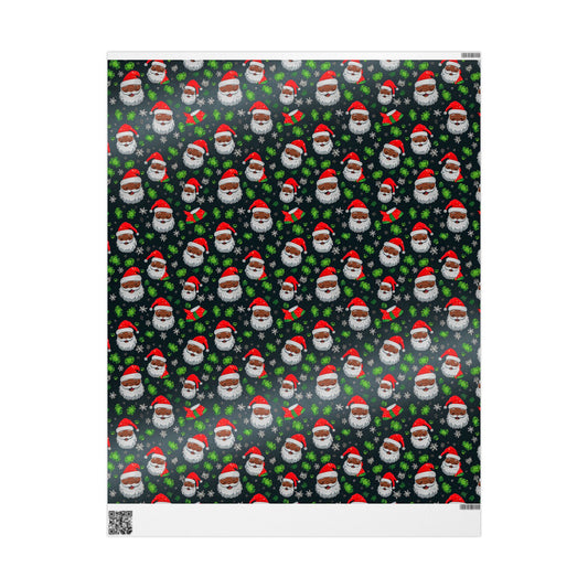 Black Santa Claus Wrapping Paper Rolls