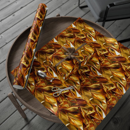 Beautiful Gold Crinkled Wrapping Paper Rolls