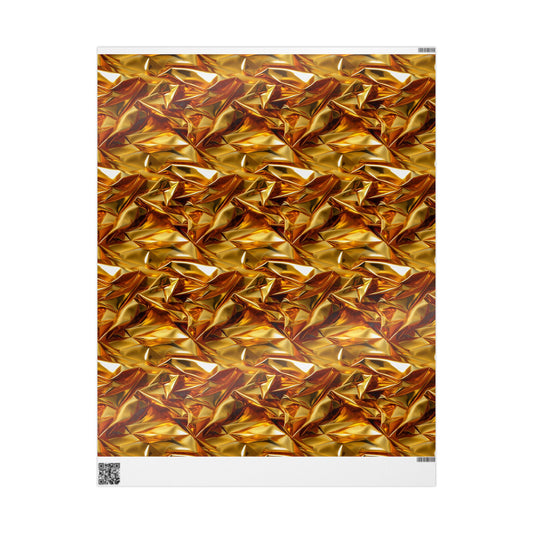 Beautiful Gold Crinkled Wrapping Paper Rolls