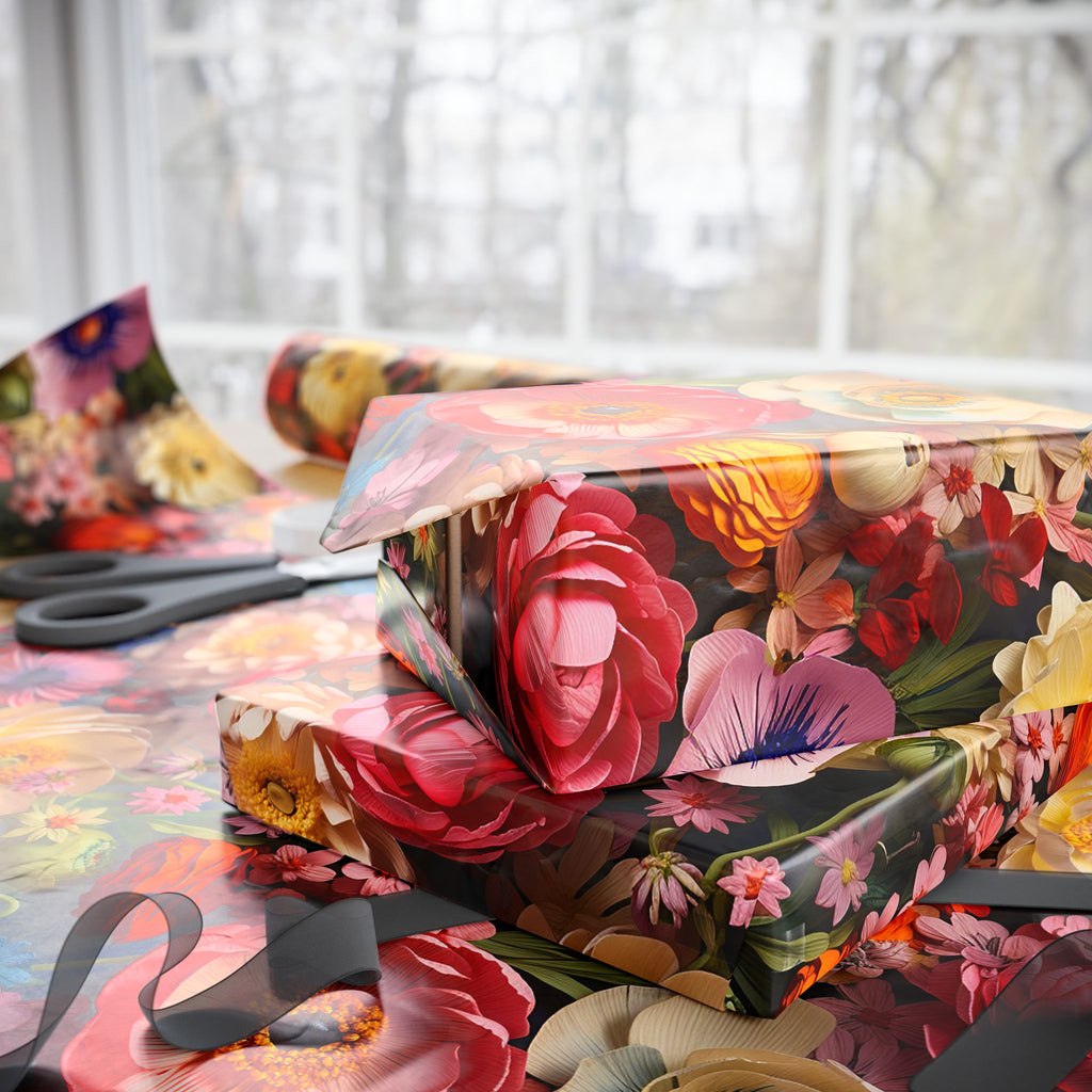 Colorful Floral Wrapping Paper: Thick Fine Art Gift Wrap