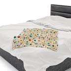 Velveteen Plush Blanket | Mid Century Modern 1960 Mod | Super Soft Mid Century Decor