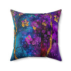Faux Suede Square Pillow | Colorful Abstract Throw Pillow
