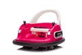Bumper Car Rose Pink 12V Ride On For Kids LED Remote 360 Spin 2WD