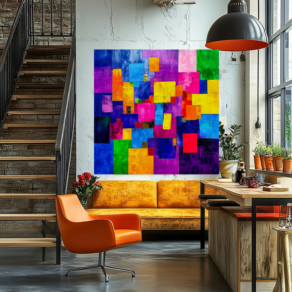 Abstract Canvas Art | Color Block Modern Art Print