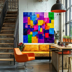 Abstract Canvas Art | Color Block Modern Art Print