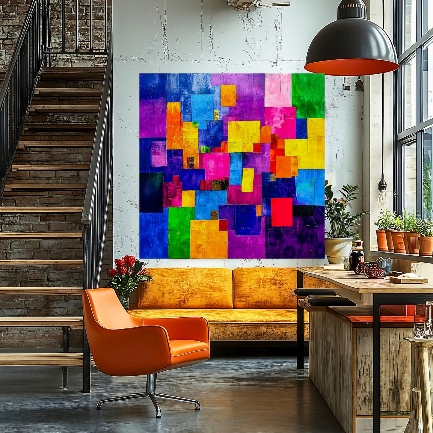 Abstract Canvas Art | Color Block Modern Art Print