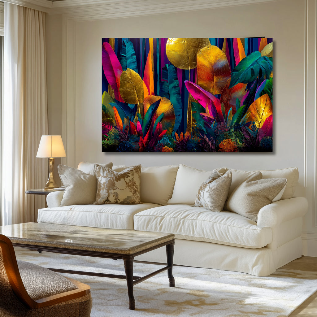 Canvas Print | Vibrant Neon Jungle Wall Art