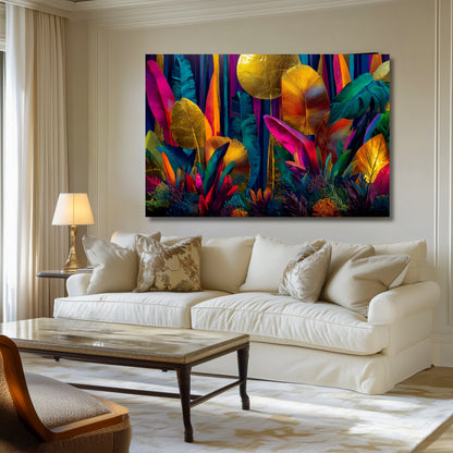 Canvas Print | Vibrant Neon Jungle Wall Art