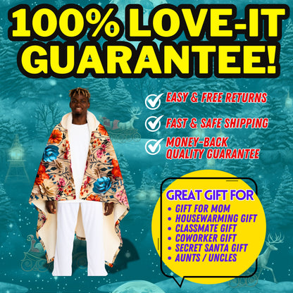 Hooded Sherpa Blanket | Vintage Floral