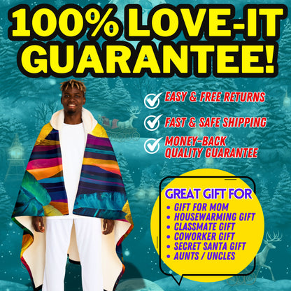 Hooded Sherpa Blanket | Neon Jungle