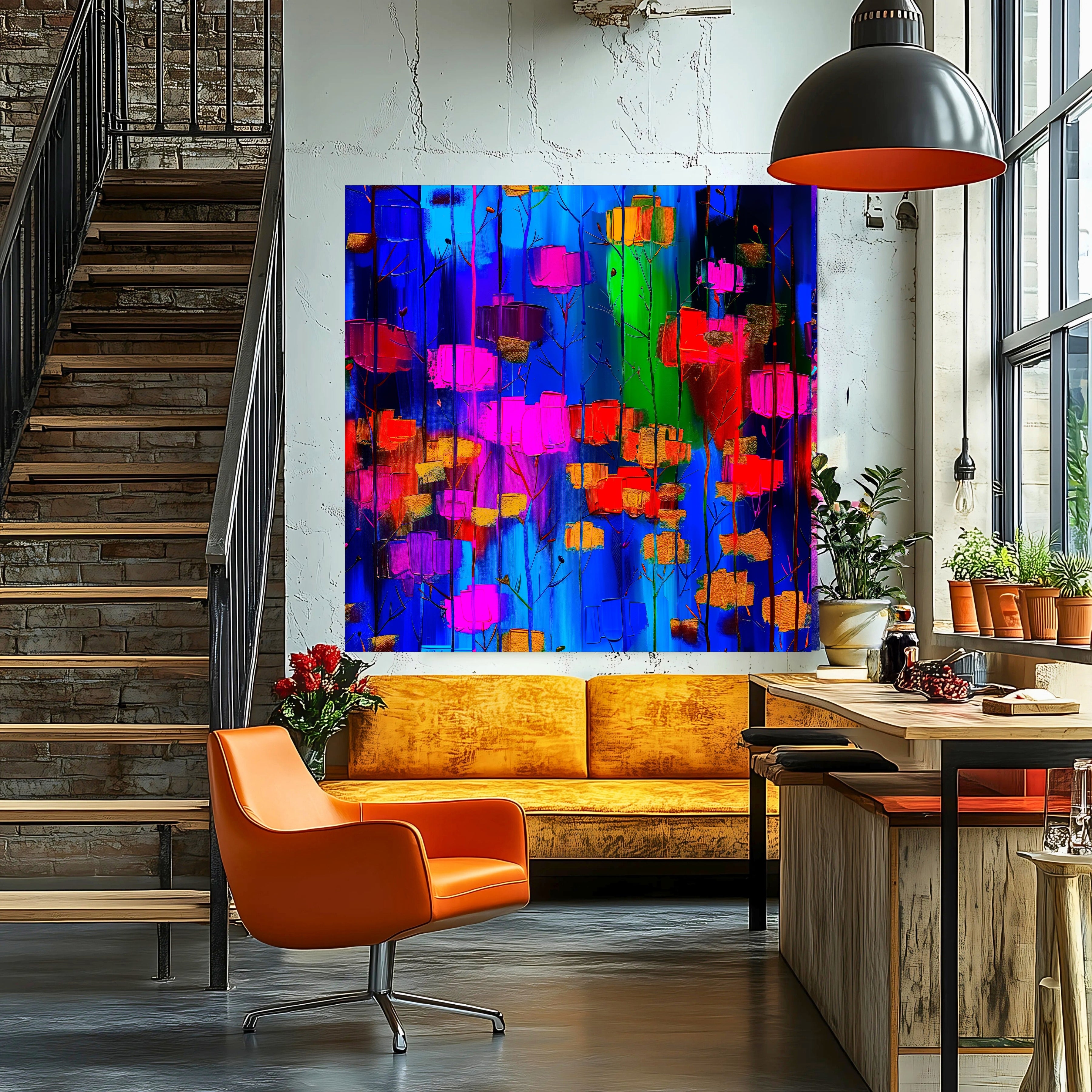 Abstract Canvas Art | Colorful Modern Lanterns