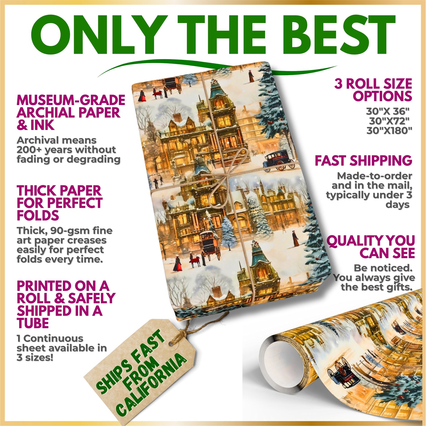 Vintage Victorian Christmas Wrapping Paper