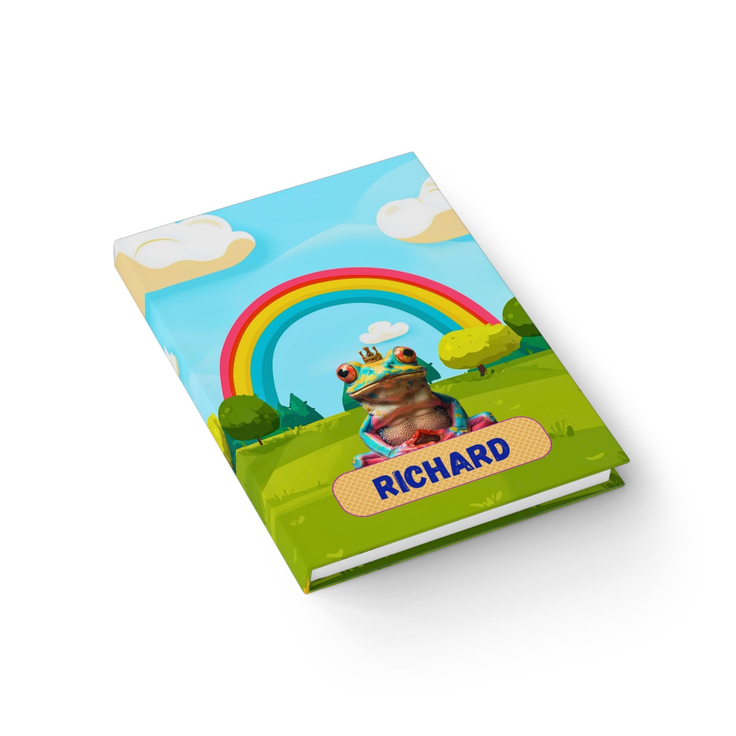 Personalized Name Frog Journal | Custom Rainbow Diary | Personalized Hardcover Frog Notebook