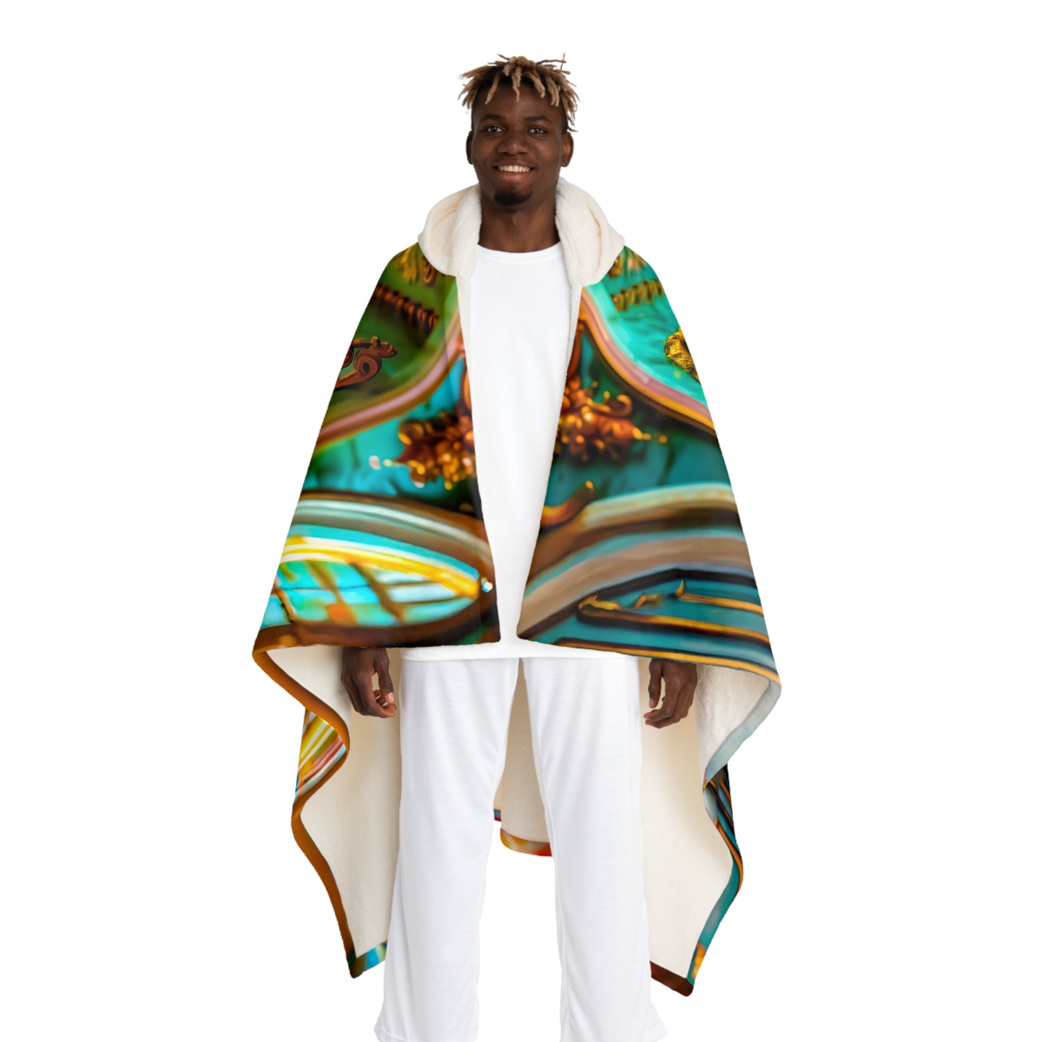 Hooded Sherpa Fleece Blanket | Castle Interior Room