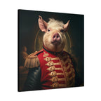 Victorian Pig Soldier "General Sow" Gallery Wrap Canvas