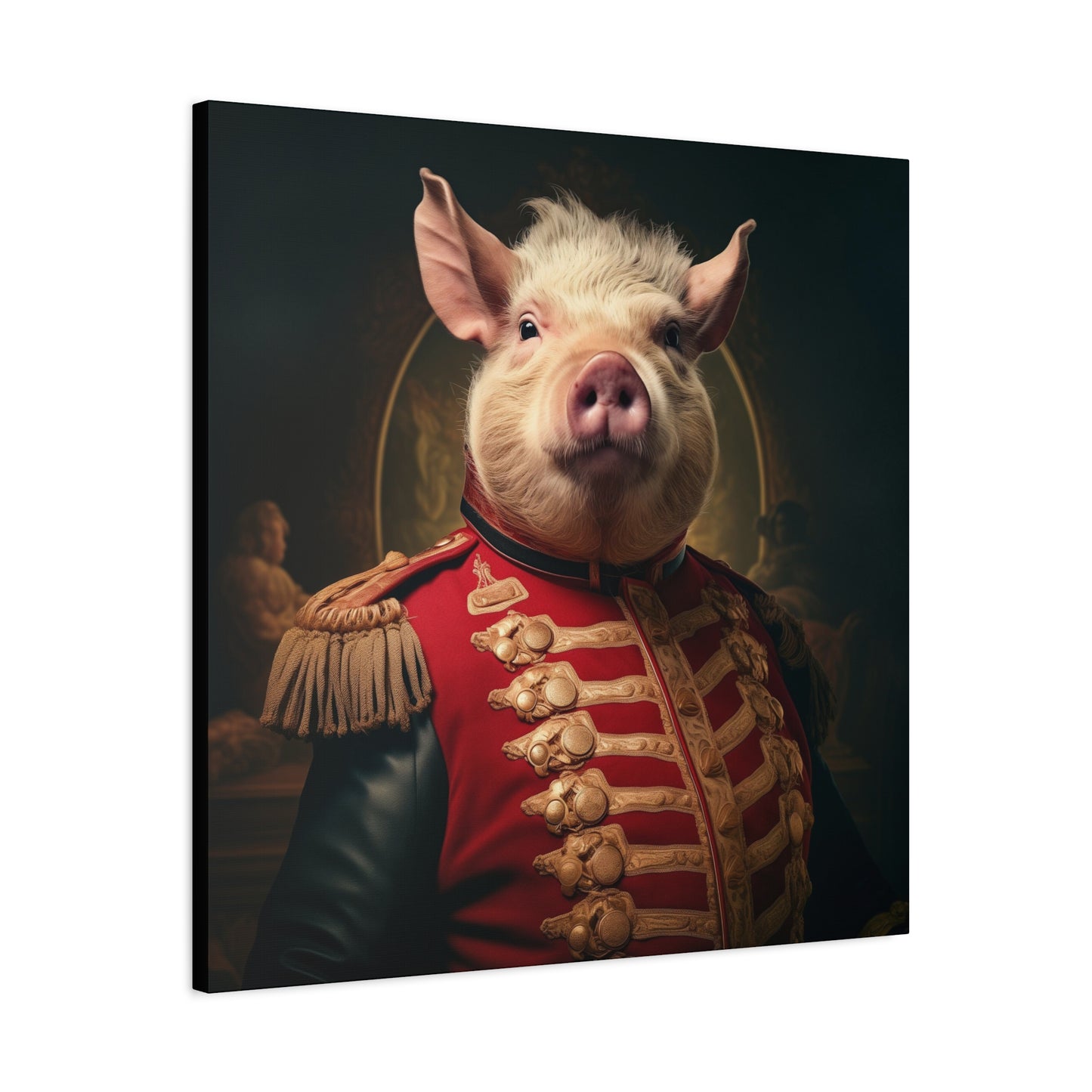 Victorian Pig Soldier "General Sow" Gallery Wrap Canvas