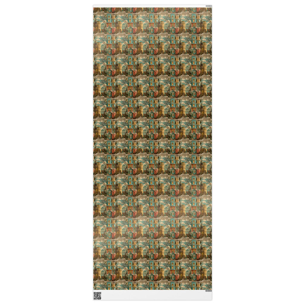 A New vintage Victorian Christmas Town Wrapping Paper from The Curated Goose