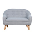 2-Seat Kids Sofa Linen Fabric and Wooden Frame Sofa for Kids and Toddlers Ages 3-7, 11' High Seat, Gray