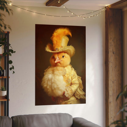 Victorian Wedding Party Portrait Series | Chicken in Formal Attire Portrait on Watercolor Paper from The Curated Goose