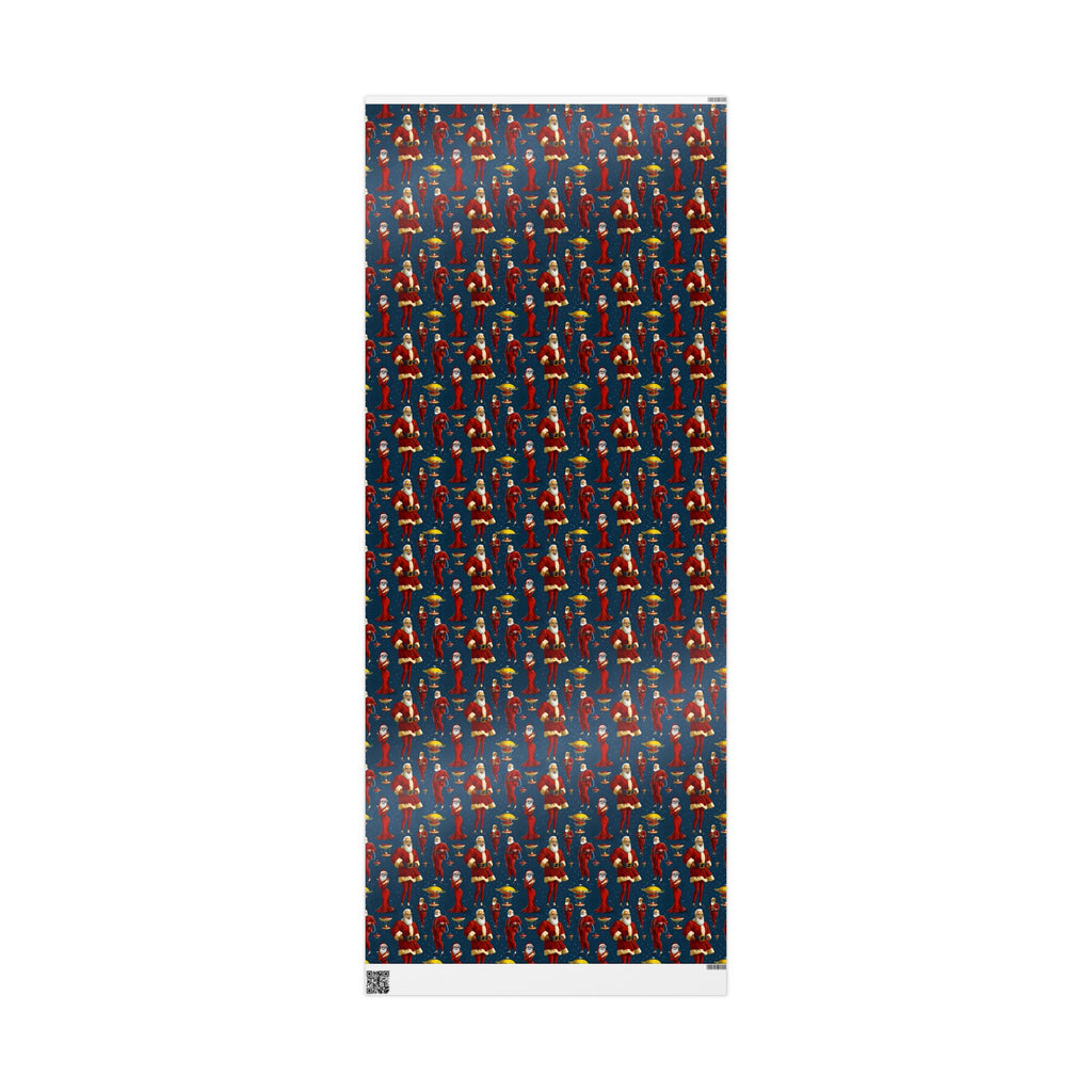Festive Inclusive Santa in Dress Wrapping Paper Rolls for Holidays