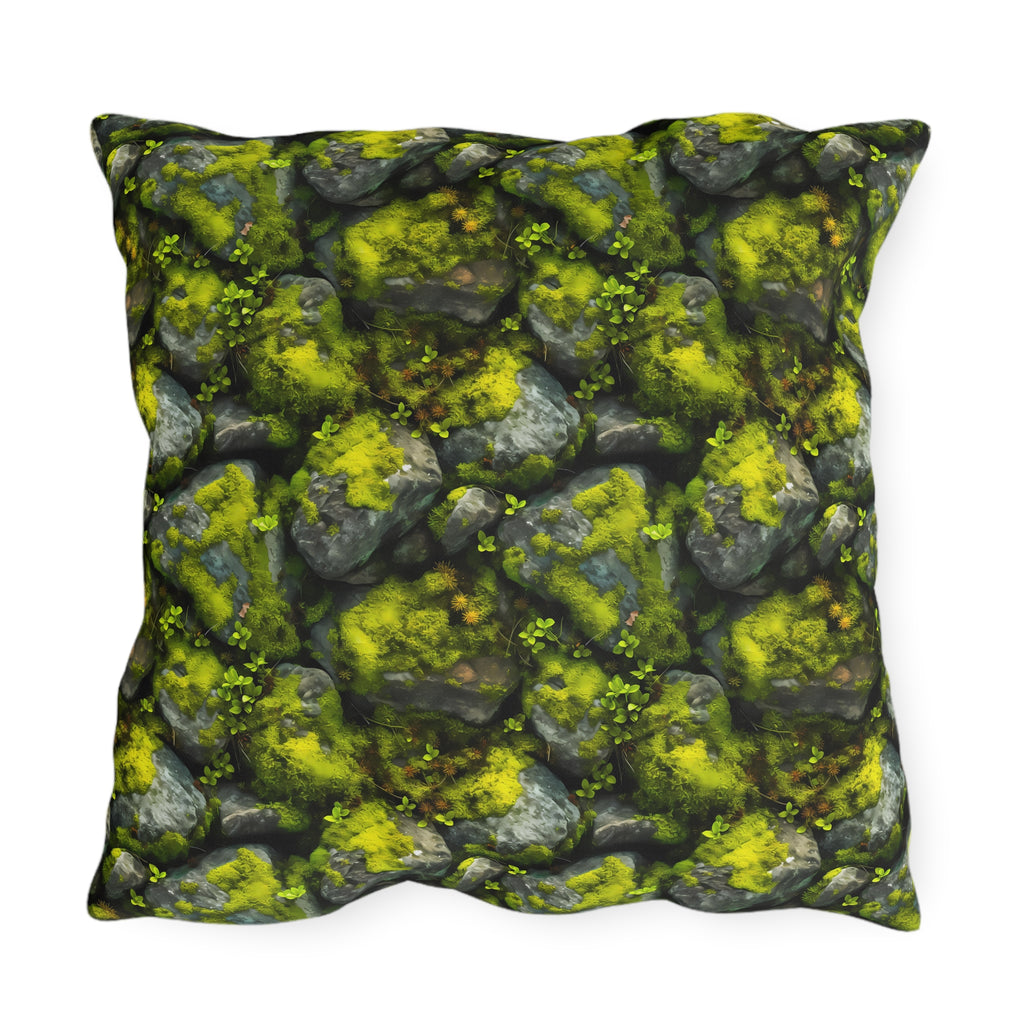 Outdoor Pillow | Moss Covered Rocks Throw Pillow from The Curated Goose