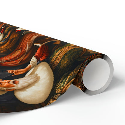 Renaissance Painting Carolers Wrapping Paper | Vintage Nostalgic Christmas Gift Wrap