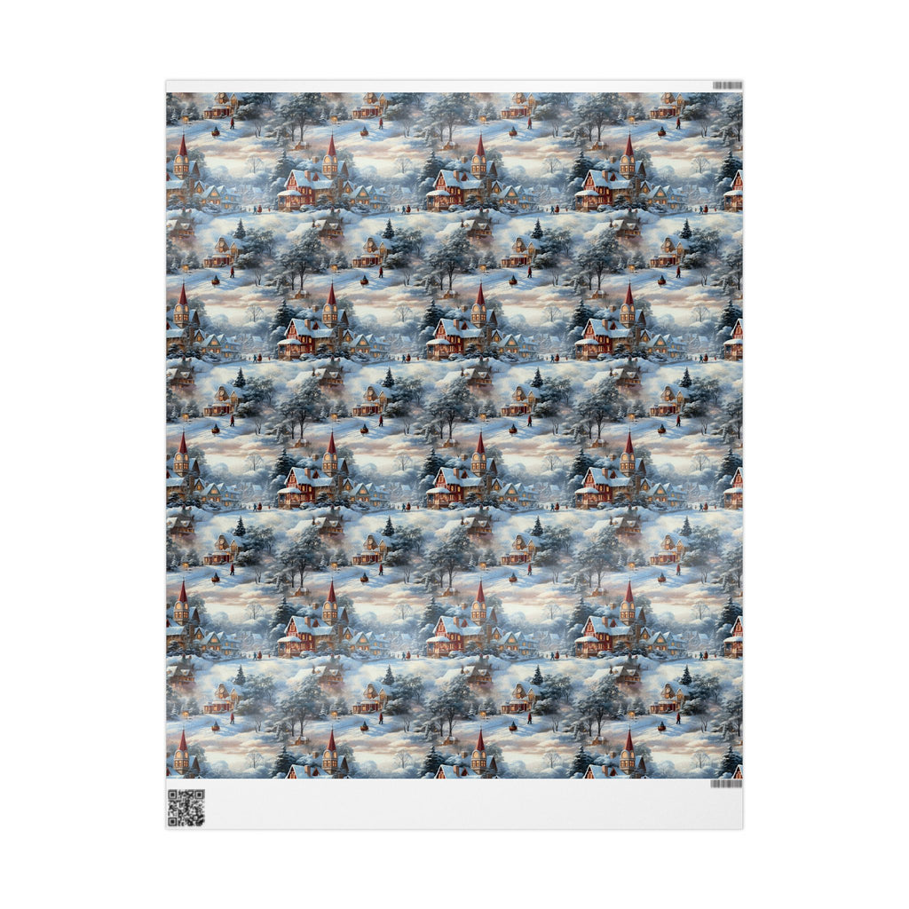 Vintage Christmas Wrapping Paper: Nostalgic Winter Sled Design
