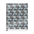 Vintage Christmas Wrapping Paper: Nostalgic Winter Sled Design