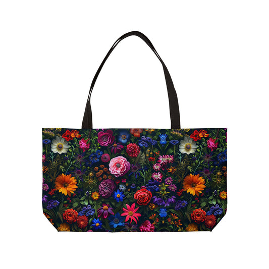 Elegant Dark Floral Deluxe Tote Bag – Stunning 3D Blooms for Everyday Chic