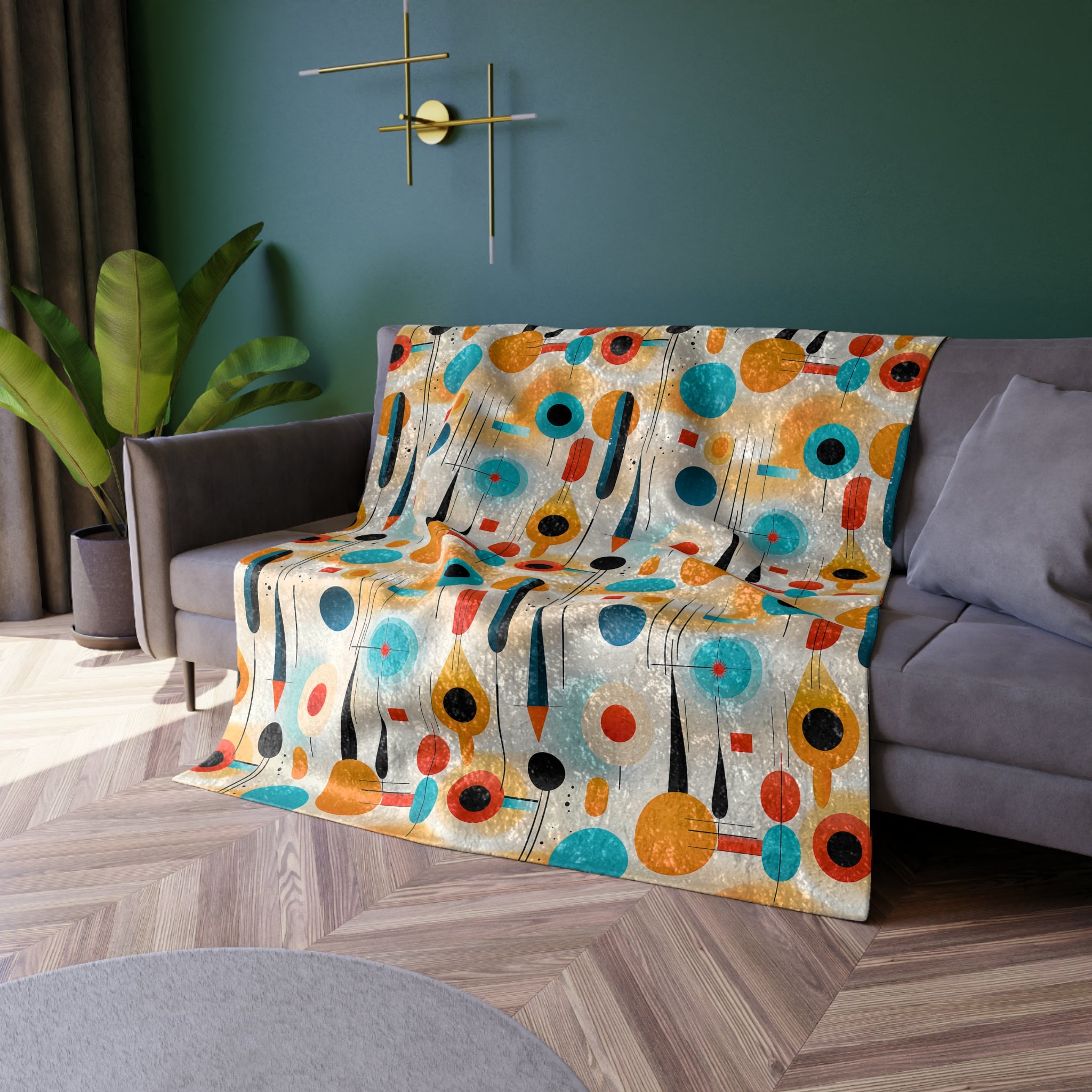 Crushed Velvet Blanket | Mid Century Modern