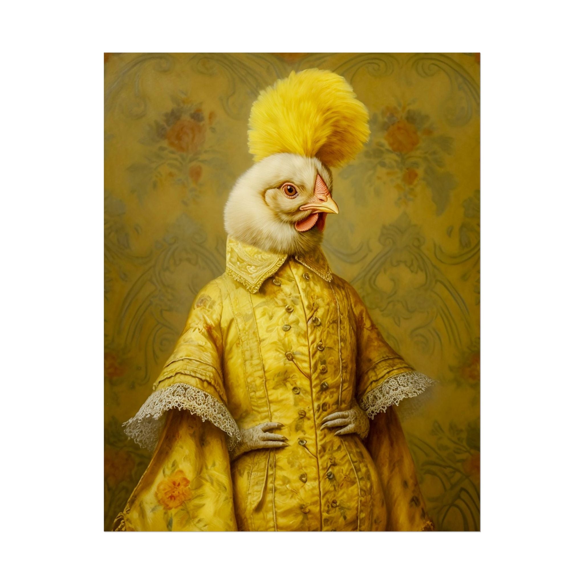Renaissance Hen Portrait | Vintage Victorian Chicken Art Print