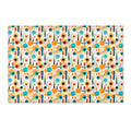 Mid Century Modern Area Rug | Retro Geometric Pattern Rug for Living Room, Office, Bedroom