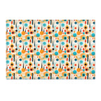 Mid Century Modern Area Rug | Retro Geometric Pattern Rug for Living Room, Office, Bedroom