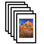 Picture Frame PVC Black Frame 15.4W*3.1D*21.3H / 8.8LB Wall Mount Display , Pack of 5