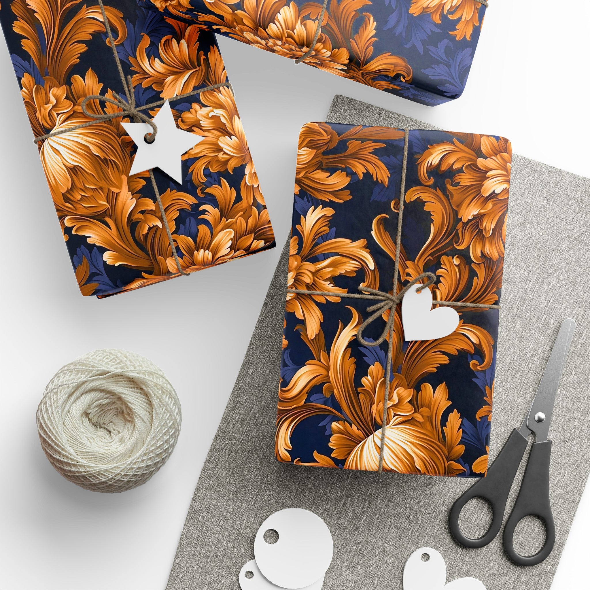 Baroque Floral Pattern Wrapping Paper Rolls